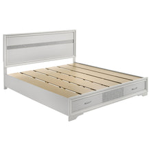 Load image into Gallery viewer, Miranda California King. E.King, & Queen 2-drawer Storage Bed Black & White