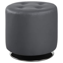 Load image into Gallery viewer, Bowman Round Upholstered Ottoman Grey
