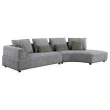 Load image into Gallery viewer, Toscano 134-inch Upholstered Sectional Sofa Grey