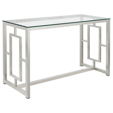 Load image into Gallery viewer, Merced Rectangle Glass Top Sofa Table Nickel