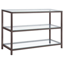 Load image into Gallery viewer, Trini Sofa Table with Glass Shelf Black Nickel