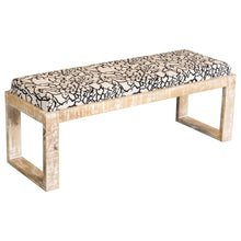 Load image into Gallery viewer, Aiden Sled Leg Upholstered Accent Bench Black and White