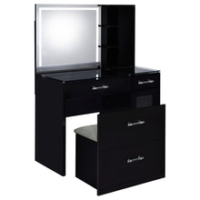 Load image into Gallery viewer, Flora Makeup Vanity Table with LED Mirror and Stool