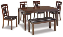 Load image into Gallery viewer, Bennox Dining Table and Chairs with Bench (Set of 6)