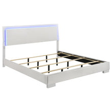 Load image into Gallery viewer, Felicity Eastern King, Queen, & Cal.King Panel Bed with LED Lighting Glossy White image