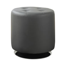 Load image into Gallery viewer, Bowman Round Upholstered Ottoman Grey