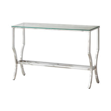 Load image into Gallery viewer, Saide Rectangular Sofa Table with Mirrored Shelf Chrome