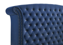 Load image into Gallery viewer, Melody California King, Eastren King, Queen Wingback Upholstered Bed Pacific Blue & Grey