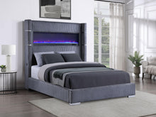 Load image into Gallery viewer, Tisdall California King, E.King & Queen Bed Grey, Black & Queen