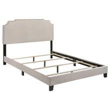Load image into Gallery viewer, Tamarac Upholstered Nailhead Full, Eastern King & Queen Bed Beige & Grey image