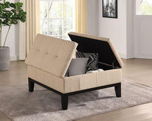 Load image into Gallery viewer, FAZIO Storage Ottoman, Beige
