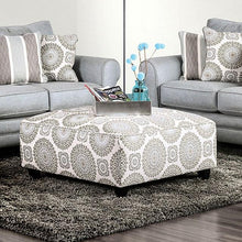 Load image into Gallery viewer, Misty Ivory/Pattern Ottoman