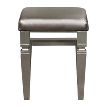 Load image into Gallery viewer, Tamsin Vanity Stool in Silver Grey Metallic 1616-14