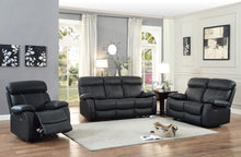 Load image into Gallery viewer, Pendu Double Reclining Loveseat in Black 8326BLK-2