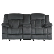 Load image into Gallery viewer, Laurelton Double Glider Reclining Loveseat w/ Center Console in Charcoal 9636CC-2