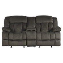 Load image into Gallery viewer, Laurelton Double Glider Reclining Loveseat w/ Center Console in Chocolate 9636-2