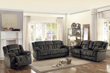 Load image into Gallery viewer, Laurelton Double Glider Reclining Loveseat w/ Center Console in Chocolate 9636-2
