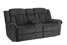 Load image into Gallery viewer, Nutmeg Double Reclining Loveseat in Charcoal Gray 9901CC-2