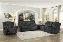 Load image into Gallery viewer, Nutmeg Double Reclining Loveseat in Charcoal Gray 9901CC-2