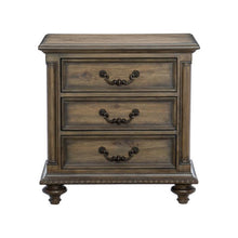 Load image into Gallery viewer, Rachelle 3 Drawer Nightstand in Weathered Pecan 1693-4