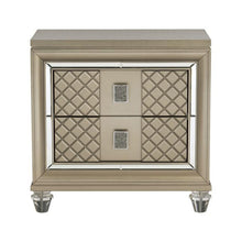 Load image into Gallery viewer, Loudon 2 Drawer Nightstand in Champagne Metallic 1515-4