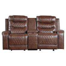 Load image into Gallery viewer, Putnam Double Glider Reclining Loveseat in Brown 9405BR-2