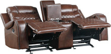 Load image into Gallery viewer, Putnam Double Glider Reclining Loveseat in Brown 9405BR-2