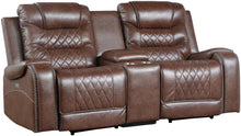Load image into Gallery viewer, Putnam Power Double Reclining Loveseat in Brown 9405BR-2PW