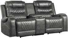 Load image into Gallery viewer, Putnam Double Glider Reclining Loveseat in Gray 9405GY-2