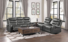 Load image into Gallery viewer, Putnam Power Double Reclining Loveseat in Gray 9405GY-2PW