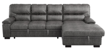 Load image into Gallery viewer, Michigan Sectional with Pull Out Bed and Right Chaise in Dark Gray