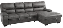 Load image into Gallery viewer, Michigan Sectional with Pull Out Bed and Right Chaise in Dark Gray