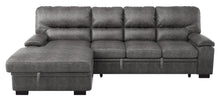Load image into Gallery viewer, Michigan Sectional with Pull Out Bed and Left Chaise in Dark Gray
