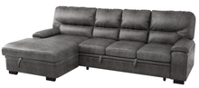 Load image into Gallery viewer, Michigan Sectional with Pull Out Bed and Left Chaise in Dark Gray