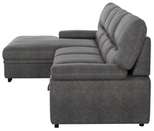 Load image into Gallery viewer, Michigan Sectional with Pull Out Bed and Left Chaise in Dark Gray