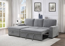 Load image into Gallery viewer, Morelia 2pc Sectional with Pull Out Bed and Left Chaise in Dark Gray