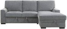Load image into Gallery viewer, Morelia 2pc Sectional with Pull Out Bed and Right Chaise in Dark Gray