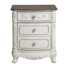 Load image into Gallery viewer, Cinderella Night Stand in Antique White with Grey Rub-Through
