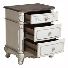 Load image into Gallery viewer, Cinderella Night Stand in Antique White with Grey Rub-Through