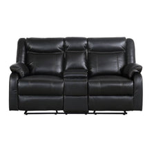 Load image into Gallery viewer, Jude Double Glider Recliner Loveseat in Black 8201BLK-2