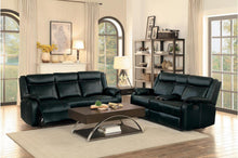 Load image into Gallery viewer, Jude Double Glider Recliner Loveseat in Black 8201BLK-2