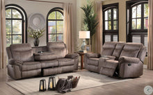 Load image into Gallery viewer, Aram Double Glider Reclining Loveseat in Dark Brown 8206NF-2