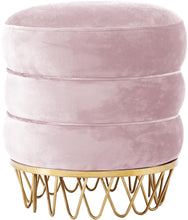 Load image into Gallery viewer, Revolve Pink Velvet Ottoman/Stool