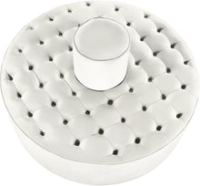 Load image into Gallery viewer, Banquet Cream Velvet Ottoman/Bench