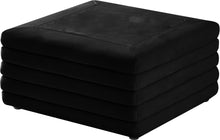 Load image into Gallery viewer, Lorenzo Black Velvet Ottoman