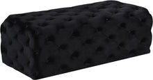 Load image into Gallery viewer, Casey Black Velvet Ottoman/Bench