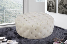 Load image into Gallery viewer, Addison Cream Velvet Ottoman/Bench