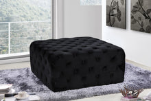 Load image into Gallery viewer, Ariel Black Velvet Ottoman/Bench