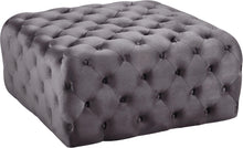 Load image into Gallery viewer, Ariel Grey Velvet Ottoman/Bench