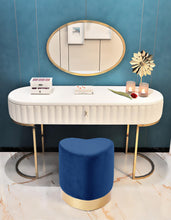 Load image into Gallery viewer, Heart Navy Velvet Ottoman/Stool